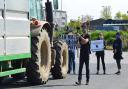 Animal rights activists stopping farmers' vehicles on their way into Norwich Livestock Market