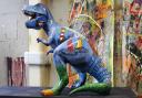 Sandy Fisher the T-rex is heading to Norwich to show all that is good about Great Yarmouth and Gorleston