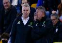 Head coach Dean Smith and his assistant Craig Shakespeare, right, have a tough job on their hands at Norwich City