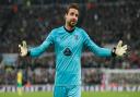 Canaries keeper Tim Krul  delays the spot-kick by interacting with the Newcastle fans at St James' Park