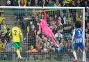 Tim Krul pushes Leandro Trossard's volley onto the bar in Norwich City's 0-0 draw against Brighton