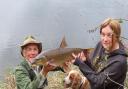Ian and Kate with a barbel - and, of course, Bailey