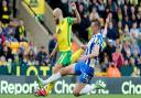 Teemu Pukki of Norwich is denied by a last gasp tackle by Dan Burn of Brighton & Hove Albion during the Premier League match at Carrow Road, Norwich

Picture by Paul Chesterton/Focus Images Ltd +44 7904 640267

16/10/2021