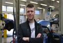 Keenan Tully in one of the motor vehicle workshops at City College Norwich.