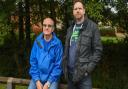 Ivan Lee and Jon Riley, residents from Horsford, who are worried about flooding. Picture: Danielle Booden