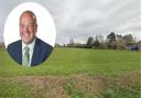 Michael Edney, who represents Tasburgh on South Norfolk Council, which has received a plan for 34 affordable homes on a plot of grazing land in Church Road, Tasburgh (pictured)