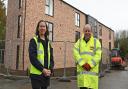 Webster Court flats completed in just three weeks. Catherine Little, executive housing director, and Andrew Savage, executive development director, of Broadland housing association.
