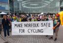 A mass bike ride was held in Norwich to protest about 