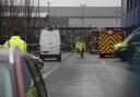 Emergency services at Leonardo UK's Southampton factory on Thursday, November 16