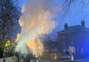 Firefighters at the scene of a blaze in Norwich