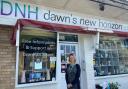 Lorraine Curston, founder of Dawn’s New Horizon domestic abuse support group, outside its charity shop on Cannerby Lane, Sprowston
