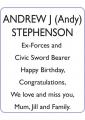 ANDREW J (Andy) STEPHENSON