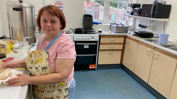 Norwich Evening News: Chrissie Rumsby, Labour county councillor for Mile Cross in Norwich, preparing a meal at the Phoenix Hub in Norwich Norwich Evening News: Chrissie Rumsby, Labour county councillor for Mile Cross in Norwich, preparing a meal at the Phoenix Hub in Norwich