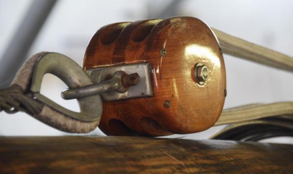 Norwich Evening News: The mast pulley block on the Ardea Norwich Evening News: The mast pulley block on the Ardea