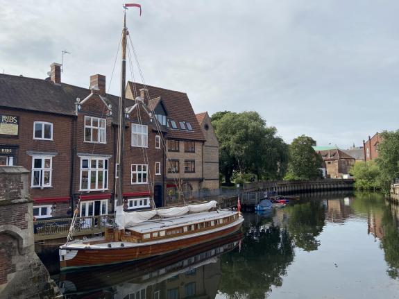 Norwich Evening News: The 65ft pleasure wherry can sleep six people Norwich Evening News: The 65ft pleasure wherry can sleep six people