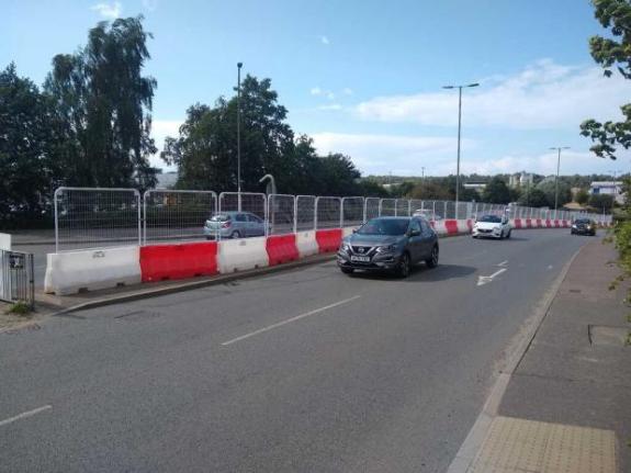 Norwich Evening News: Barriers were erected to stop pedestrians from trying to cross the busy road Norwich Evening News: Barriers were erected to stop pedestrians from trying to cross the busy road