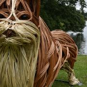 One of seven wicker corgi sculptures installed across Broadland district to celebrate the Platinum Jubilee