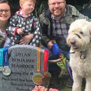 The Seabrook family at Dylan's grave. Picture: Seabrook family