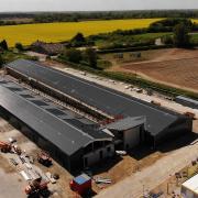 An aerial view of construction work at the Broadland Food Innovation Centre, on the Food Enterprise Park at Easton
