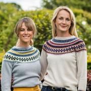 Sisters Rosie van Cutsem (right) and Lucia Ruck Keene founded Troy London. Here they are wearing Troy Brora fair isle jumpers