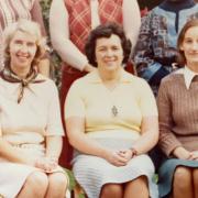 Helping others: Margery Ellson (front, centre) instilled a passion for reading and writing in her pupils. She is pictured with colleagues during her time as a teacher in the 1970s