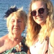 Giving back: Emily Petch (right) is doing a charity skydive in memory of her nanny, Pat Petch (left), who died aged 79 following a 15-year journey with breast cancer