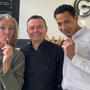 Alessandro Glorio, of Cafe Gelato, met the stars of Good Luck To You, Leo Grande Emma Thompson and Daryl McCormack.