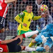 Che Adams fired Southampton in front in a 2-0 Premier League win over Norwich City