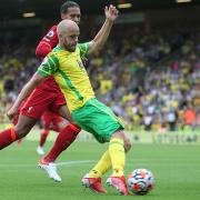Teemu Pukki in action for Norwich during the 3-0 loss to Liverpool at Carrow Road in August