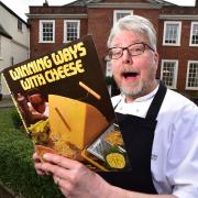 Richard Hughes from The Assembly House with one of the stranger books from his cookery book collection