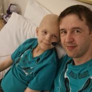 Alfie Gibson, 11, from Cromer, who was first diagnosed with leukaemia in December 2020, is about to undergo a stem cell transplant. Here he is pictured with his dad, Ben Clanford.