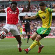 Milot Rashica in action during Norwich City's 1-0 loss at Arsenal in September