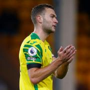 Ben Gibson thanks the Norwich fans after defeat to Aston Villa