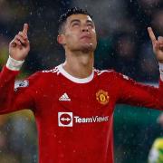 Cristiano Ronaldo celebrates scoring the decisive penalty for Manchester United at Carrow Road