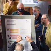 Local residents take a look at the East Norwich regeneration plans on show to the public at Carrow Abbey. Picture: DENISE BRADLEY