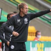 Brighton manager Graham Potter during his team's 1-0 win over Norwich at Carrow Road in July 2020