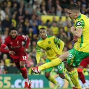 Christos Tzolis saw his first half penalty saved in Norwich City's League Cup tie against Liverpool