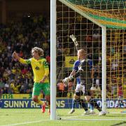 Todd Cantwell turns to celebrate a Kenny McLean equaliser against Leicester, only for VAR to deny Norwich