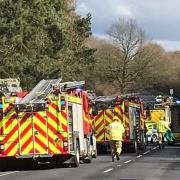 The scene of a crash at Little Fransham, A47, which killed Peter Stebbings and Calvin Beckett