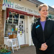 Lorraine Curston, founder of Dawn's New Horizon outside the charity shop in Sprowston's Cannerby Lane