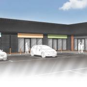 How the parade of shops in Hethersett's Heather Gardens development could look if approved by South Norfolk Council