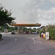 The Shell petrol station on the edge of Brundall near the A47