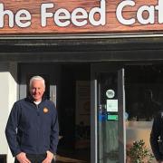 Chris Elliott of The Feed (left) and Ollie Blackmore of Selesti (right) outside The Feed cafe on Prince of Wales Road. Picture: THE FEED