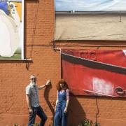 Simon Marshall and Julia Cameron have put their work on the side of the wall at their home in Norwich. Picture: Simon Marshall/Julia Cameron