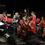 The Sistema orchestra in Norwich performing with The Vagaband. Picture: Sistema Norwich