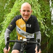 Blood cancer survivor Stephen Curnow cycling from London to Paris for Cure Leukaemia. Pictures: Brittany Woodman