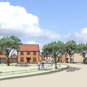 An artist's impression of the proposed 272-home development off Smee Lane in Great Plumstead, to be built by Orbit Homes