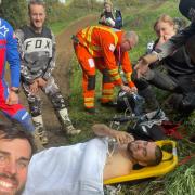 Harry Saunders, from Norwich, just about mustered a smile after suffering serious injuries in a motocross crash
