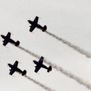 The Blades put on a display over the Lotus site in Hethel