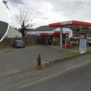 The Lenwade petrol station which could be revamped and district councillor Peter Bulman (pictured)